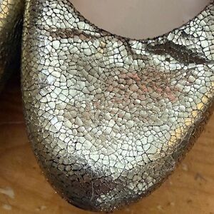 Gold Ballet Flats.  JCrew size 8.5.  Leather upper.